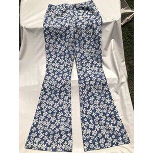 American Eagle  Retro 70s Flare Style Pull On Floral elastic waist pant Size S